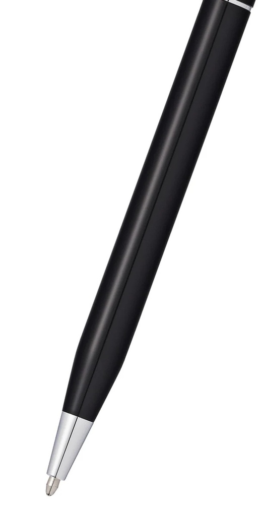 Cross Classic Century Black Lacquer polished chrome tip detail