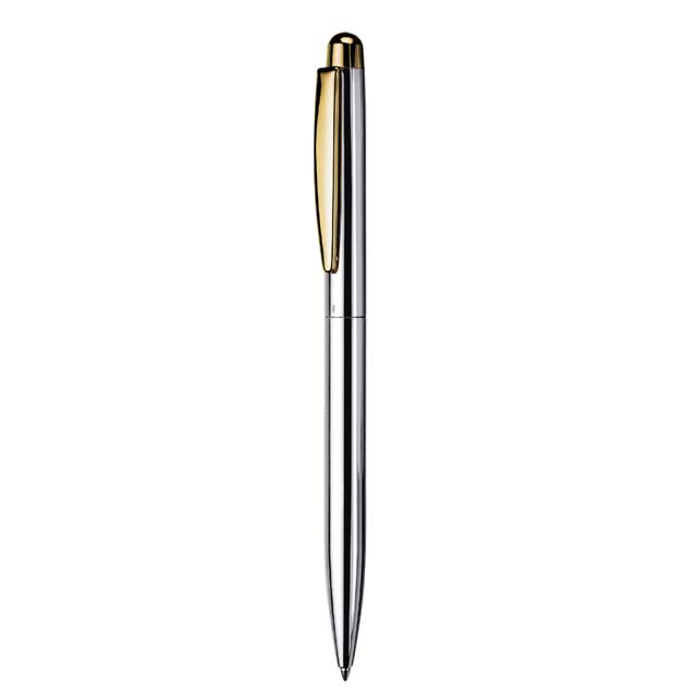 OTTO HUTT silver ballpoint pen with gold-plated fittings full view