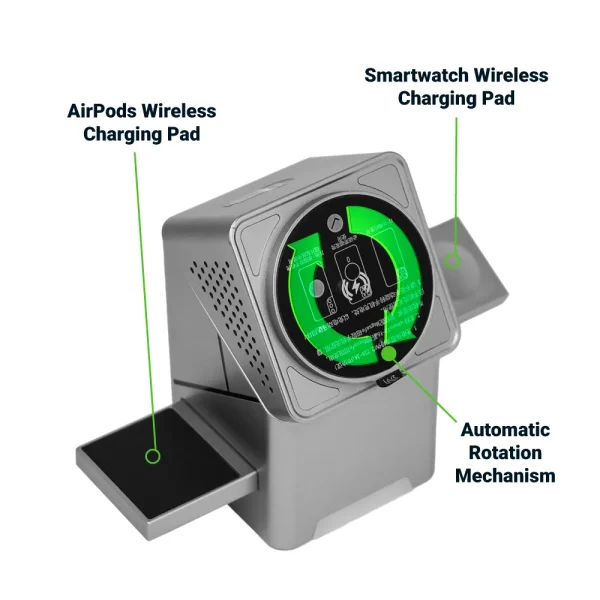 3-in-1, One Touch Rotate Wireless Charging Station 15W Fast Charging — product photo 1