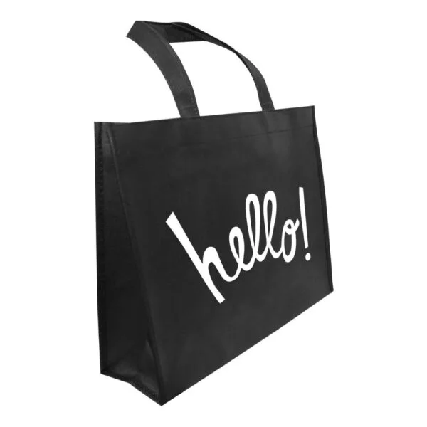 A4 Horizontal Black Non Woven Shopping Bags — product photo 1