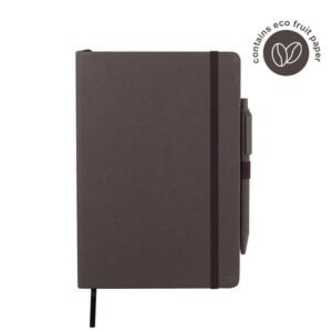 ABULA – eco-neutral A5 Hard Cover Notebook & Pen Set – Coffee Paper — related custom branded product in UAE