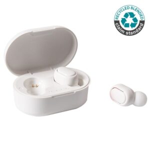 ALAVUS – RCS standard recycled plastic TWS Wireless Earbuds – White — related custom branded product in UAE