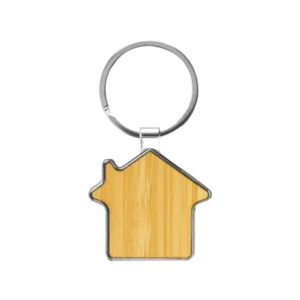 Bamboo and Metal Keychain House Shaped 32mm — related custom branded product in UAE