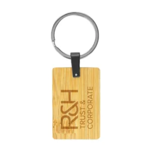 Bamboo and Metal Keychain Rectangle 32mm — related custom branded product in UAE