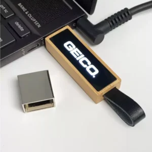 Bamboo LED Logo USB with Strap 64GB V. 3.0 — related custom branded product in UAE