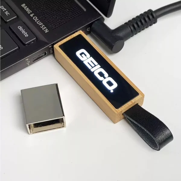 Bamboo LED Logo USB with Strap 64GB V. 3.0 — product photo 1