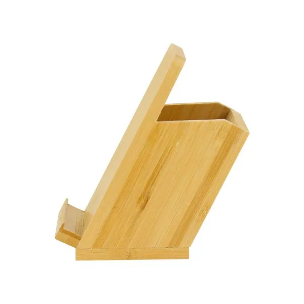 Bamboo Pen Holder with 15W Fast Wireless Charger — product photo 1