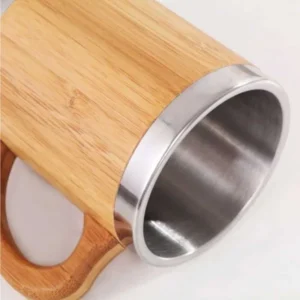Bamboo & Stainless Steel Coffee Travel Mug with Handle and Lid — related custom branded product in UAE