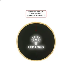 Bamboo Wireless Charger 15W Fast Charging with LED Logo — related custom branded product in UAE