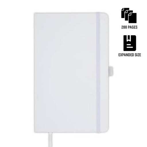 BARON - Santhome Expanded A5 Hard Cover Notebook - White — product photo 1