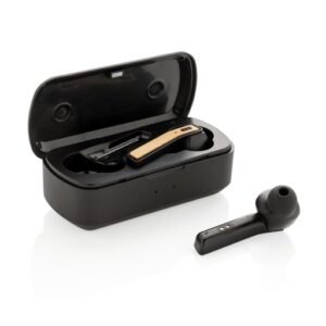 BEBRA – XD Bamboo Free Flow TWS Earbuds in Charging Case – Black — related custom branded product in UAE