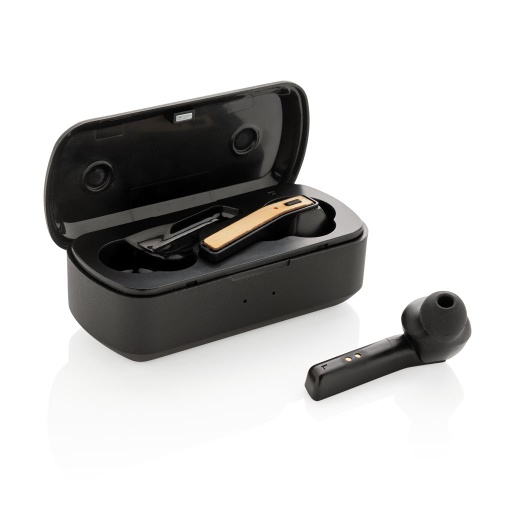 BEBRA - XD Bamboo Free Flow TWS Earbuds in Charging Case - Black — product photo 1