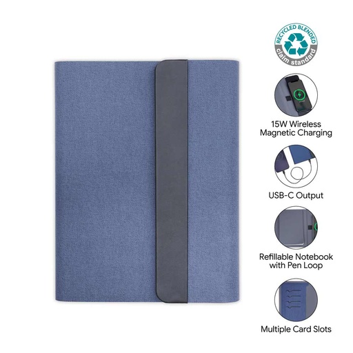 BERGMUND - Santhome 10000mAh Mag Wireless Powerbank Portfolio - Navy — product photo 1