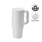 BERN 2.0 - Hans Larsen Recycled Stainless Steel Tumbler with Straw Lid - White