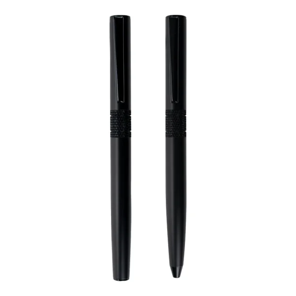 Black Metal Pen Set with Matte Finish in Hardboard Slide to Open Box — product photo 1