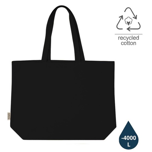 BORKUM - GRS-certified Recycled Cotton Beach / Shopping Bag - Black — product photo 1