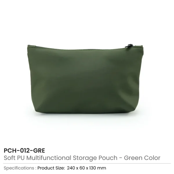Cosmetic Pouch with Zipper in Soft PU Material — product photo 1