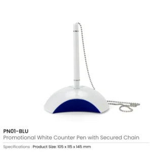 Counter Pen with Base Holder and Secured Chain – Blue Ink — related custom branded product in UAE