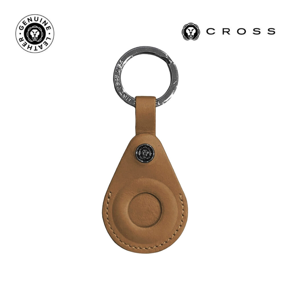 CROSS Leather Airtag Key Ring - Mocha — product photo 1