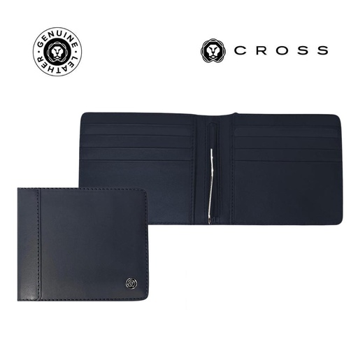 CROSS Leather Clip Wallet - Navy — product photo 1