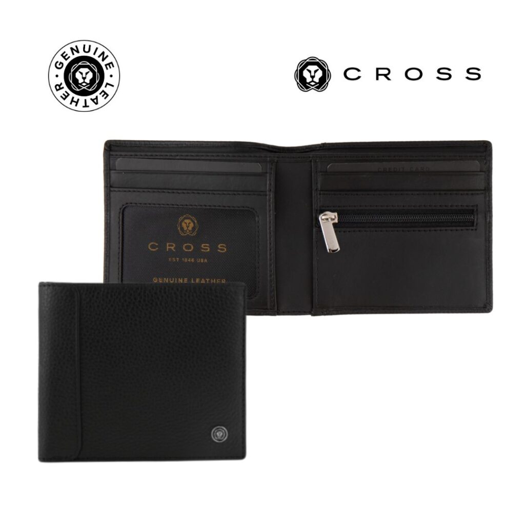 CROSS Pebble Leather 6CC Classic Fold Wallet with 6CC Cardholder - Black — product photo 1