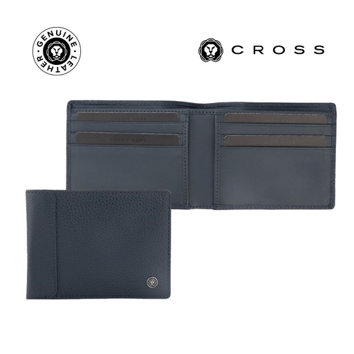 CROSS Pebble Leather 8CC Classic Fold Wallet - Navy Blue — product photo 1