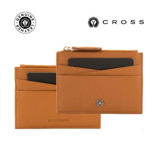 CROSS Pebble Leather Ladies 6CC Zip Card Holder - Mocha — product photo 1