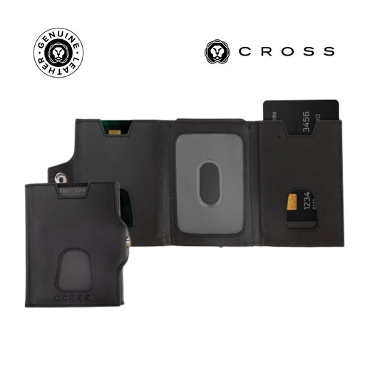 CROSS Soft Grain Leather 6CC Trifold Compact Wallet - Black — product photo 1