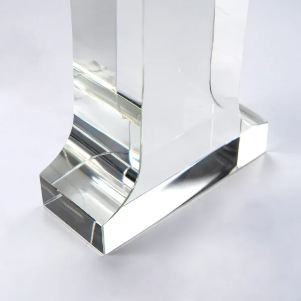 Crystal Glass Trophy in Number One Shape with Gold Lock Closure Box — product photo 1