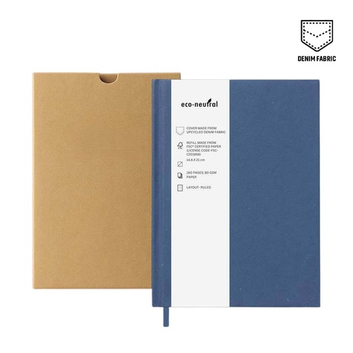 DALI - eco-neutral Denim Paper Cover A5 Notebook — product photo 1