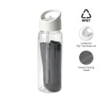 DEVON - Giftology RPET Cooling Towel in RPET Bottle 800 ml - White