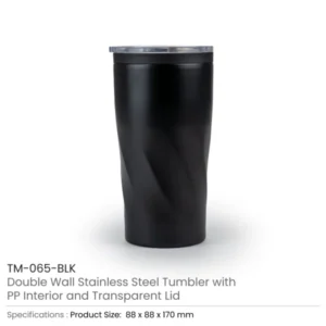 Double Wall SS Tumblers with PP Interior and Transparent Lid 580ml — related custom branded product in UAE