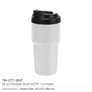 Double Wall Tumblers Flip-top PP Lid in 473ml — related custom branded product in UAE