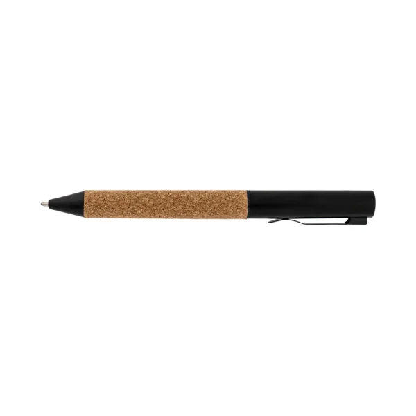 Eco-friendly Metal Pens Black with Cork Barrel and Black Ink — product photo 1