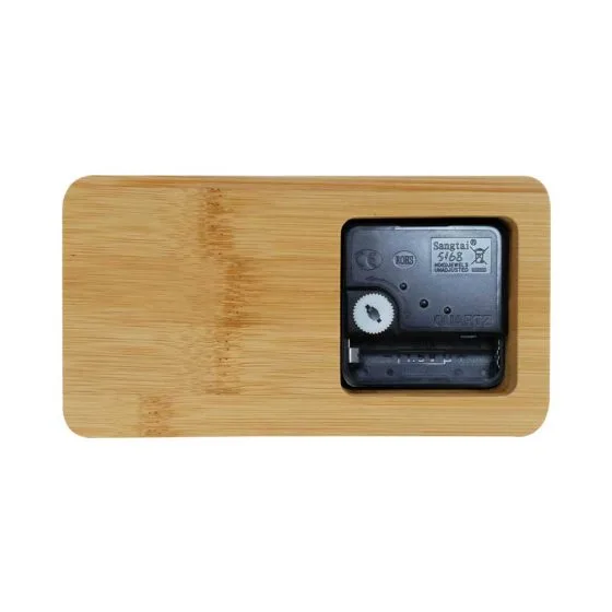 Eco-Friendly Rectangular Bamboo Desk Clock — product photo 1
