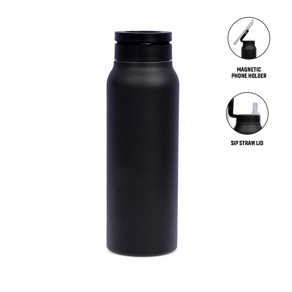 FERRO - Giftology Double Walled Vacuum Bottle with Mag Holder - Black — product photo 1