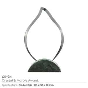 Flame Shaped Crystal & Marble Awards in Hardboard Box — related custom branded product in UAE