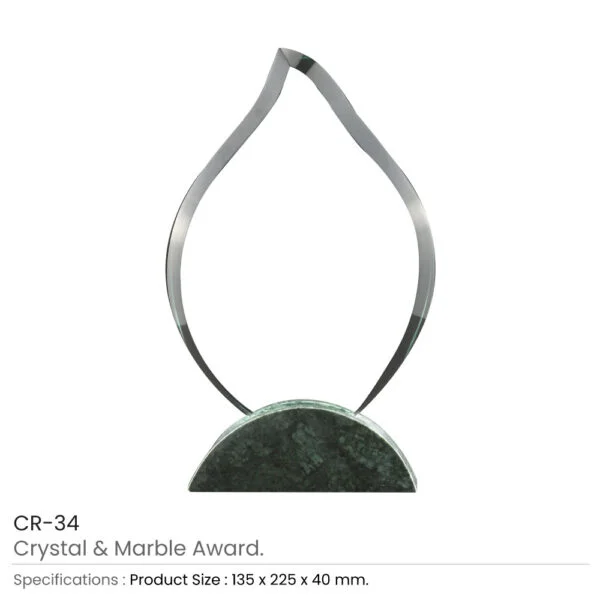 Flame Shaped Crystal & Marble Awards in Hardboard Box — product photo 1