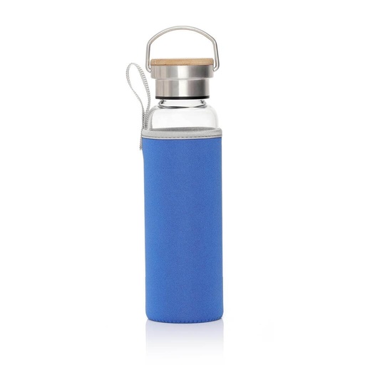 FLOHA - Hans Larsen Borosilicate Glass Bottle with Neo Sleeve - Royal Blue — product photo 1
