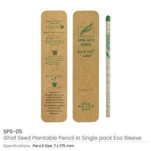 Ghaf Seed Plantable Pencil in Single Pack Eco-Sleeve — related custom branded product in UAE