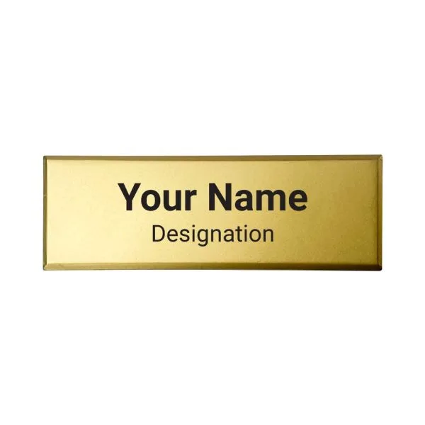 Gold Brass Name Badges with Safety Pin — product photo 1