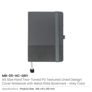 Hard Cover PU Notebooks in A5 Size with Metal Plate Bookmark — related custom branded product in UAE