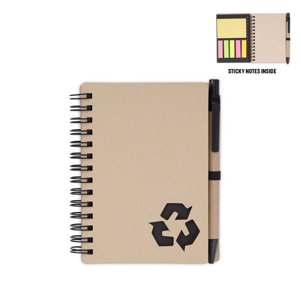 HASSA - eco-neutral A6 Notepad & Pen Set with Sticky Note - Black — product photo 1