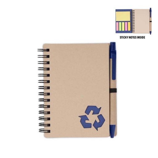 HASSA - eco-neutral A6 Notepad & Pen Set with Sticky Note - Navy Blue — product photo 1