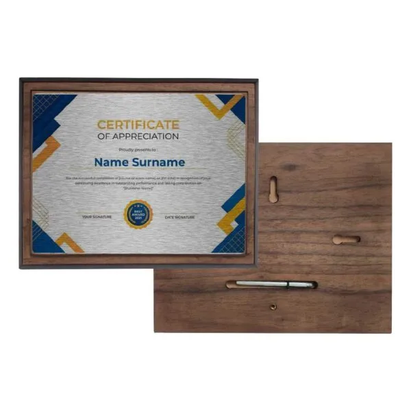 Horizontal Wooden Plaque with Box — product photo 1