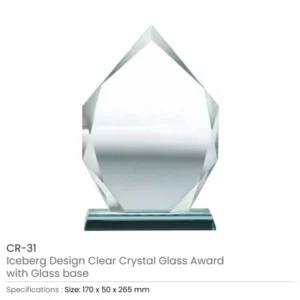 Iceberg Design Crystal Awards with Glass Base in Premium Box — related custom branded product in UAE