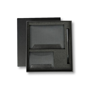 IRTA – Executive Set of Passport Cover, Name Card Holder and Metal Pen – Black — related custom branded product in UAE