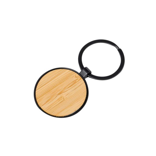JACA - Round Bamboo Metal Keychain — product photo 1