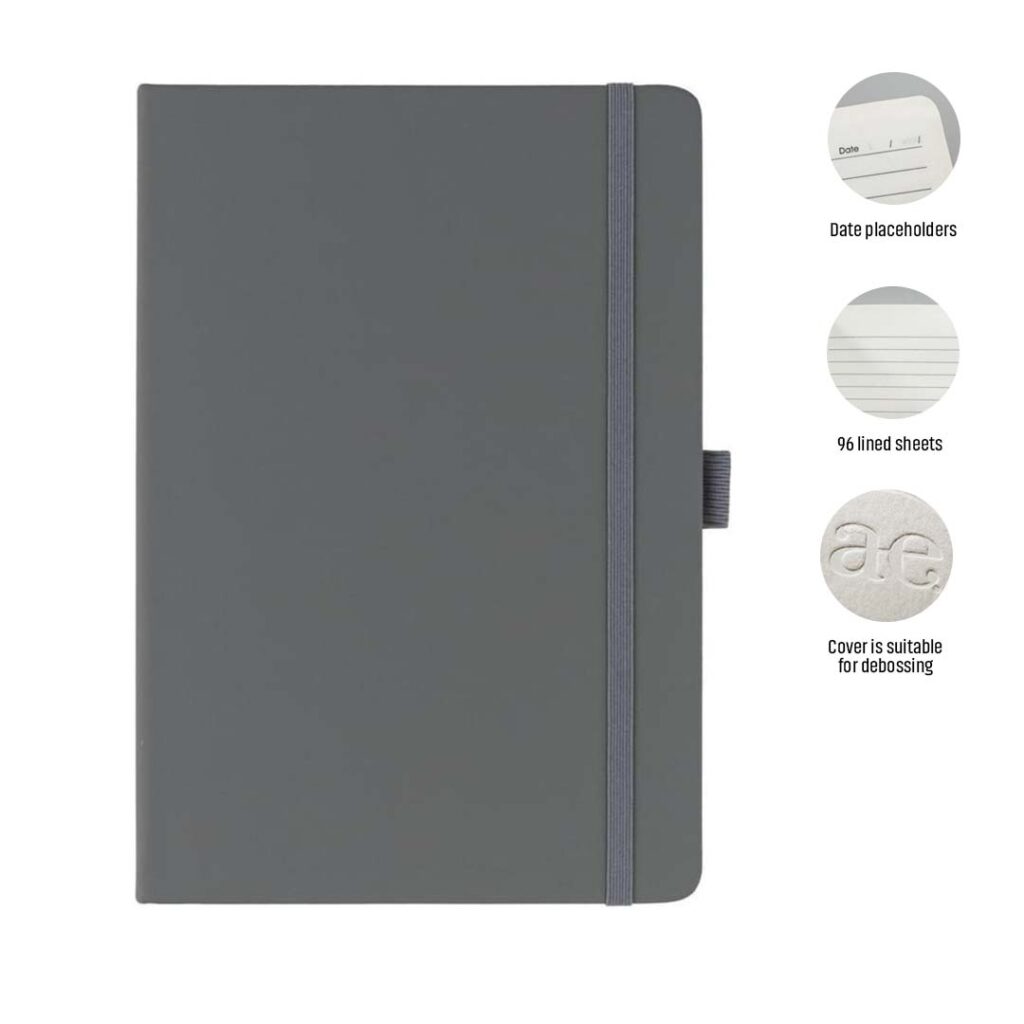 JURSI - Giftology A5 PU Notebook with Pen Loop - Grey — product photo 1