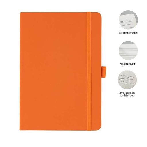 JURSI - Giftology A5 PU Notebook with Pen Loop - Orange — product photo 1